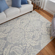 Feizy Belfort 8776F Transitional Medallion Rug in Blue/Ivory