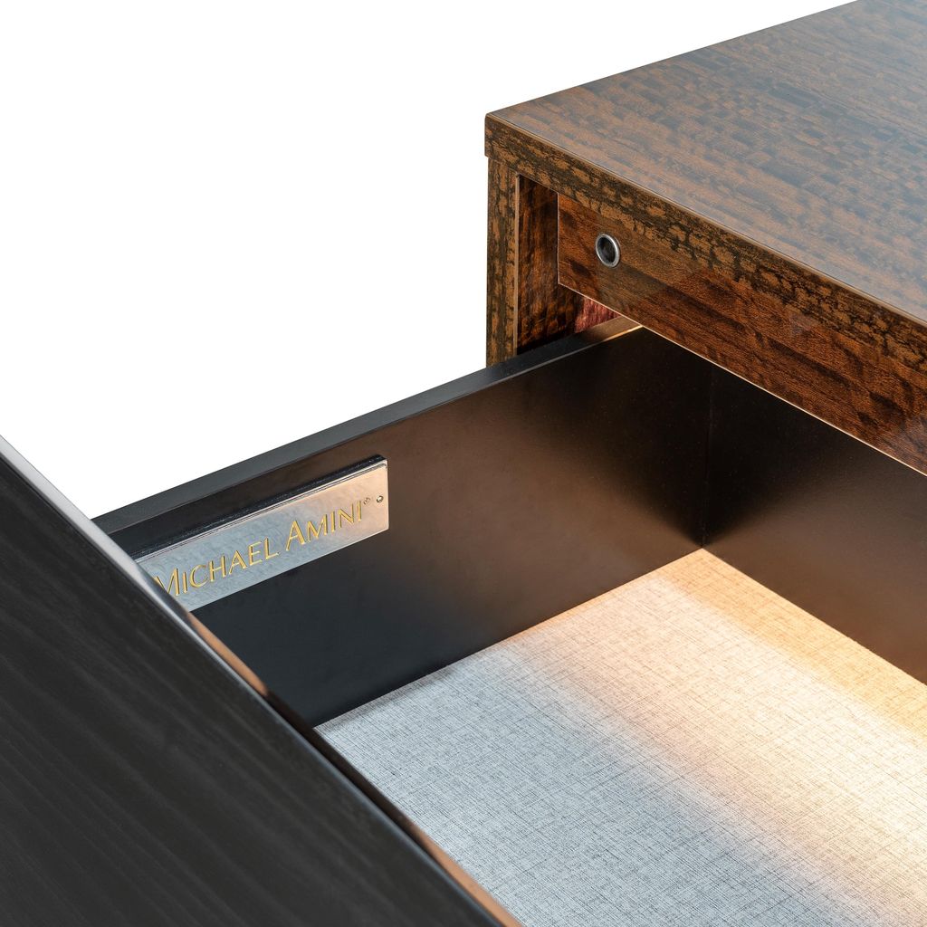 Michael Amini Kayner 2-Drawer Nightstand - Charcoal