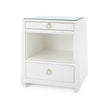 Villa & House Ming 2-Drawer Side Table with Glass Top