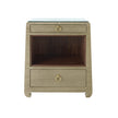 Villa & House Ming 2-Drawer Side Table with Glass Top