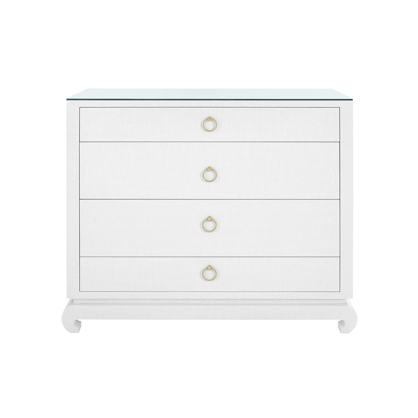Villa & House Ming Large 4-Drawer with Glass Top
