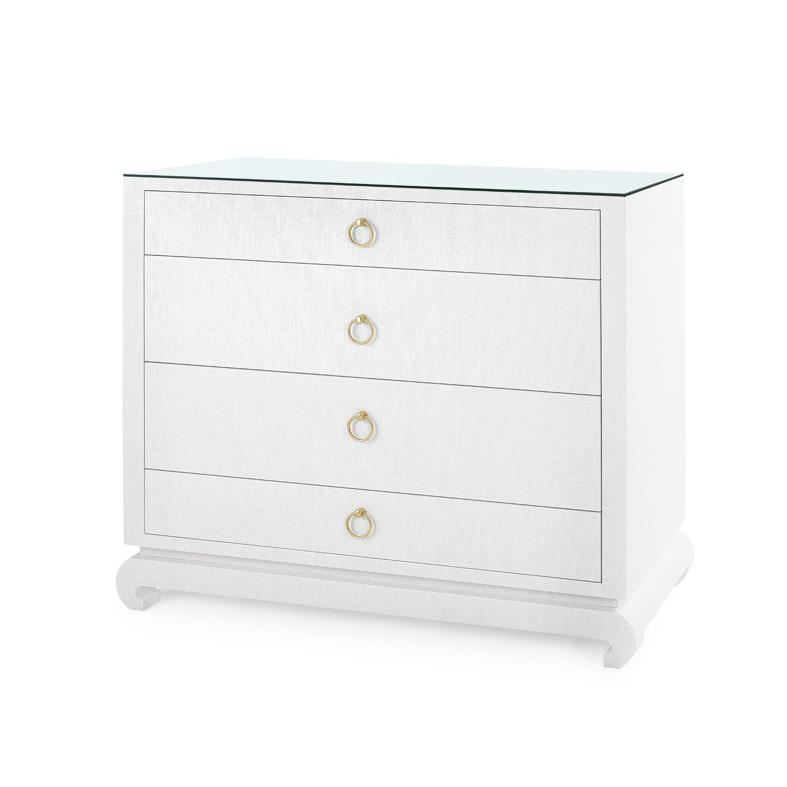 Villa & House Ming Large 4-Drawer with Glass Top
