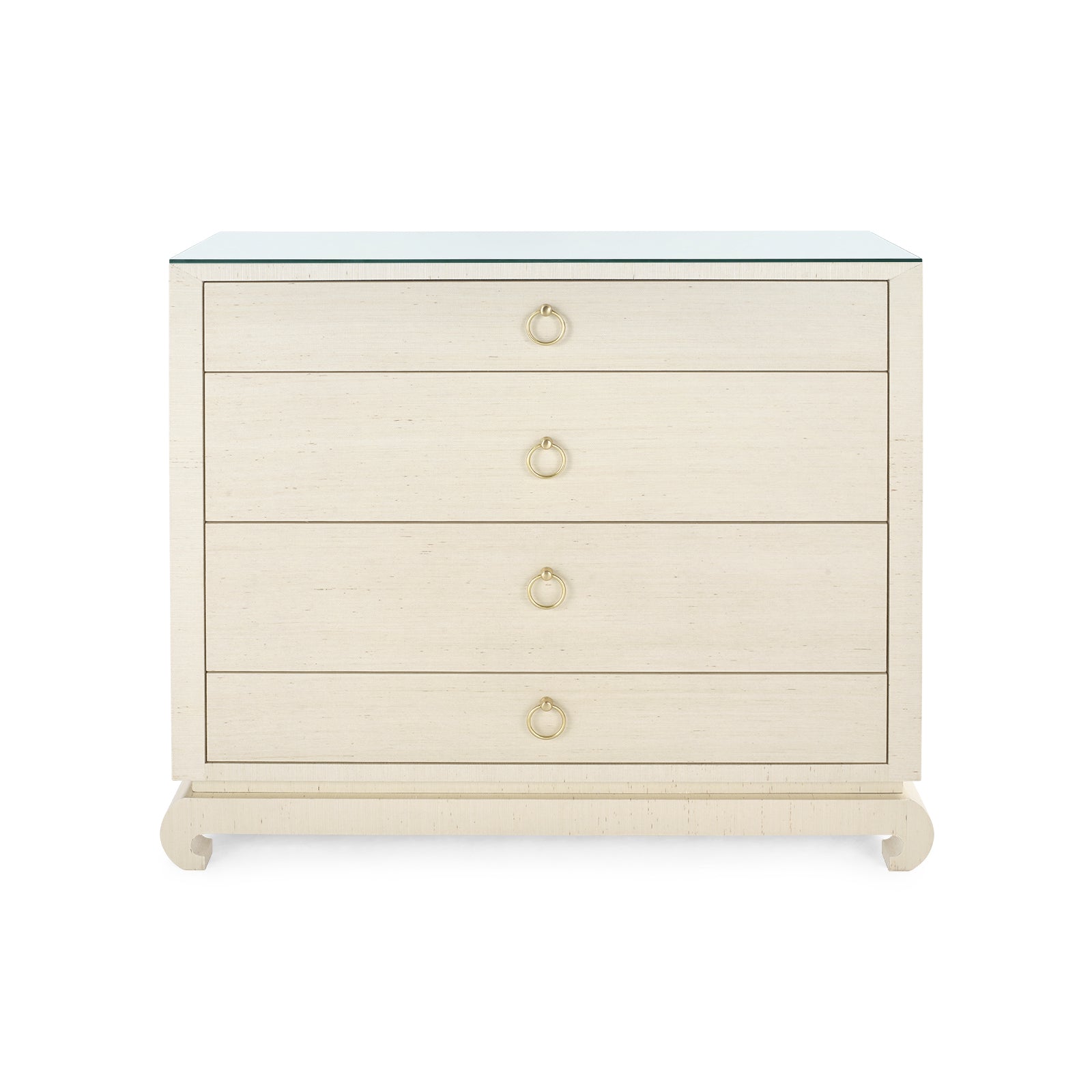 Villa & House Ming Large 4-Drawer with Glass Top