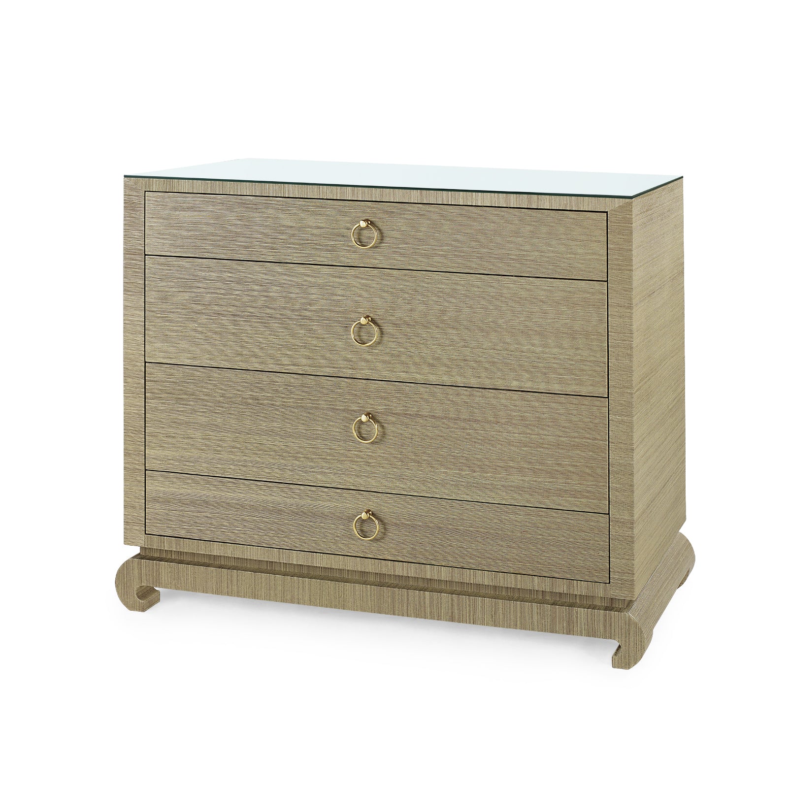 Villa & House Ming Large 4-Drawer with Glass Top