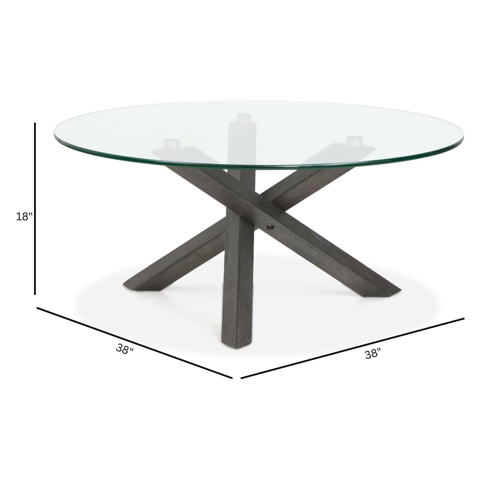 Magnussen Home Jax Carbon Shadow & Chrome Round Cocktail Table
