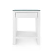Villa & House Morgan Grasscloth Side Table with Glass Top
