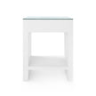 Villa & House Morgan Grasscloth Side Table with Glass Top