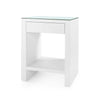 Villa & House Morgan Grasscloth Side Table with Glass Top