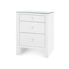 Villa & House Morgan 3-Drawer Side Table with Glass Top