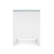 Villa & House Morgan Grasscloth Side Table with Glass Top