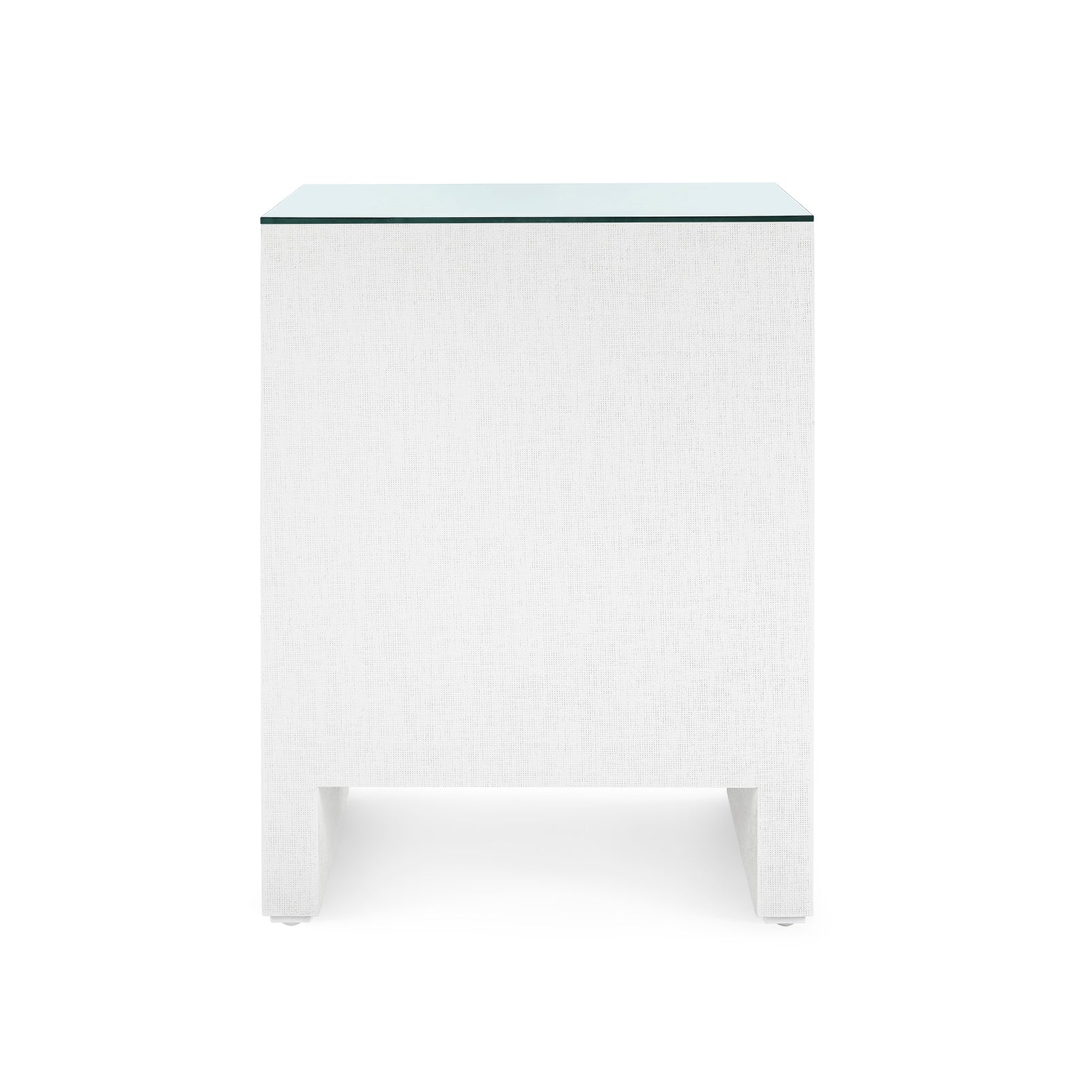 Villa & House Morgan Grasscloth Side Table with Glass Top