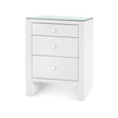 Villa & House Morgan Grasscloth Side Table with Glass Top