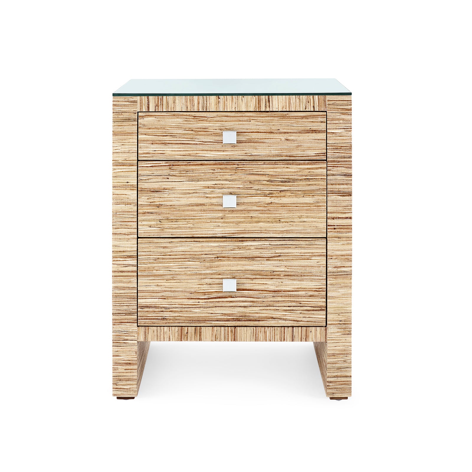 Villa & House Morgan 3-Drawer Side Table with Glass Top