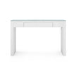 Villa & House Morgan Grasscloth Console Table with Glass Top