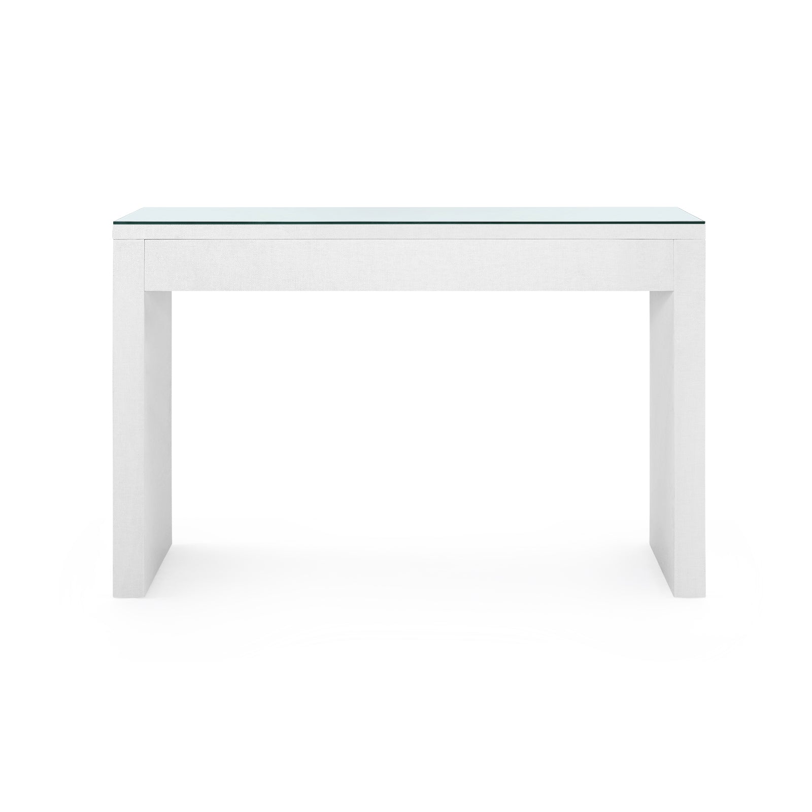Villa & House Morgan Grasscloth Console Table with Glass Top