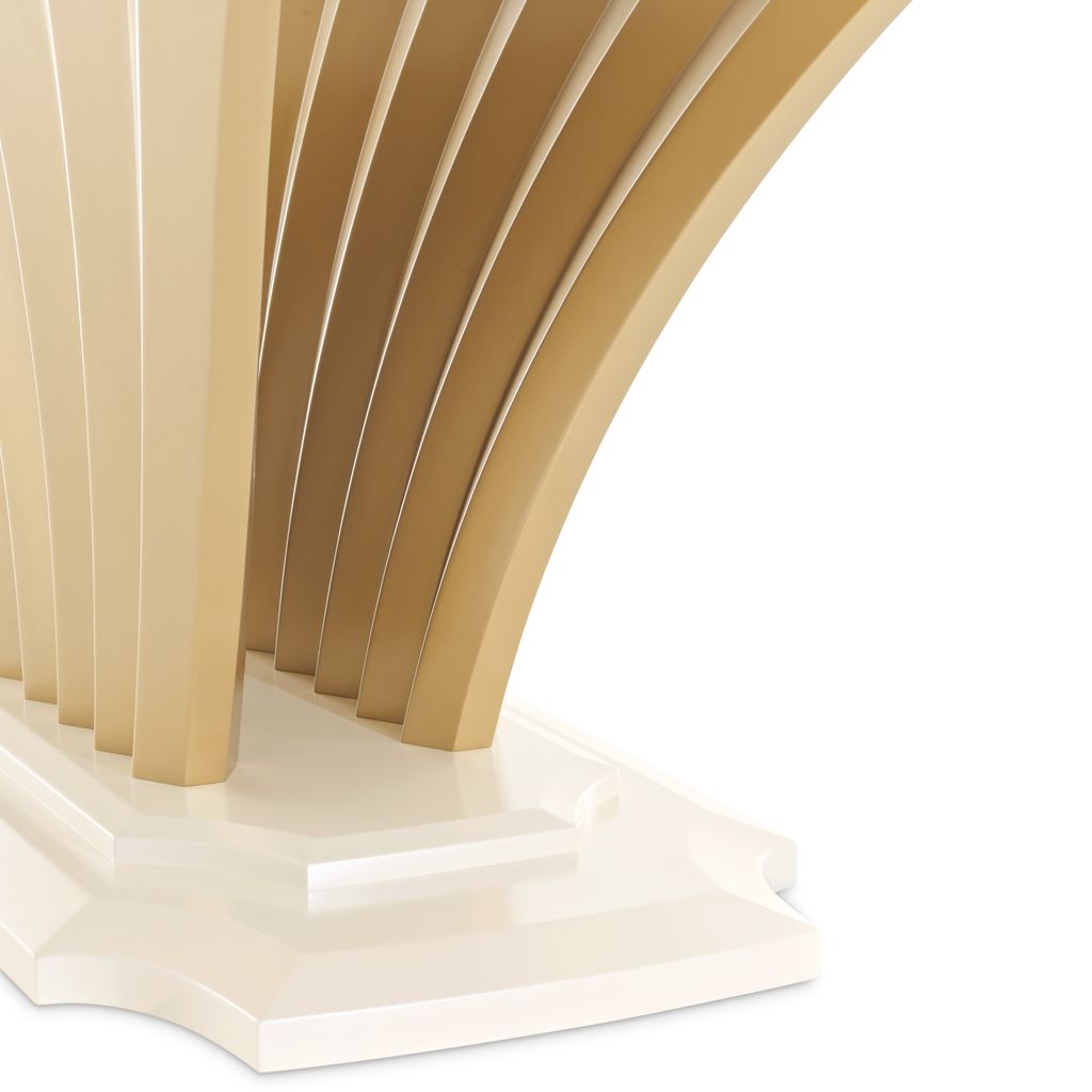 Michael Amini Fantosini Pedestal Dining Table - Creamy Pearl