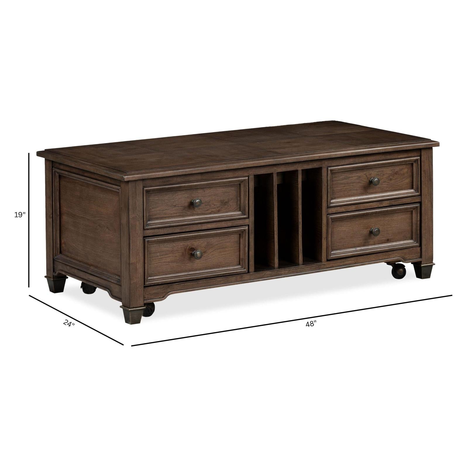 Magnussen Home Cormac Brown Lift Top Storage Cocktail Table