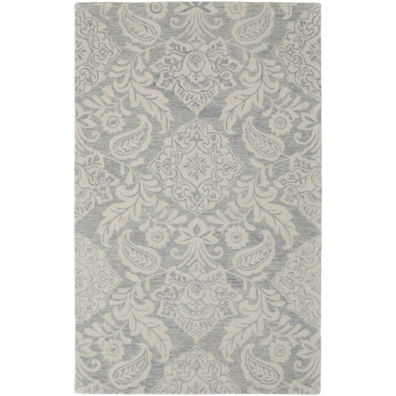 Feizy Belfort 8776F Transitional Medallion Rug in Blue/Ivory