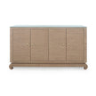 Villa & House Meredith 4-Door Cabinet with Glass Top