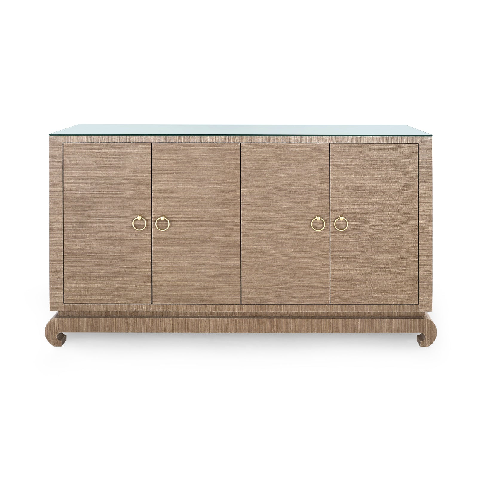 Villa & House Meredith 4-Door Cabinet with Glass Top
