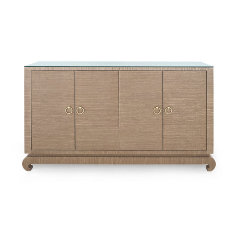 Villa & House Meredith 4-Door Cabinet with Glass Top