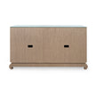 Villa & House Meredith 4-Door Cabinet with Glass Top