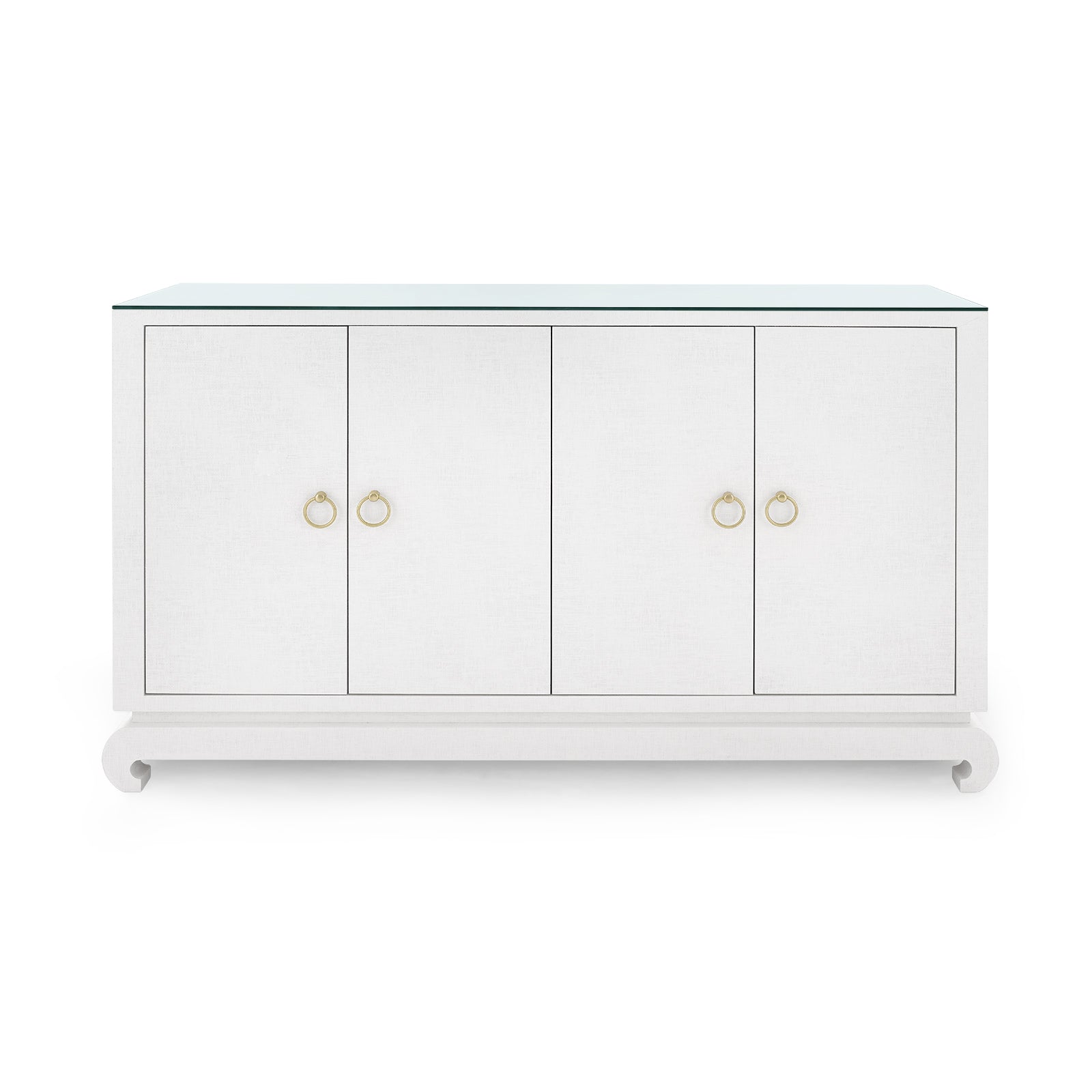 Villa & House Meredith 4-Door Cabinet with Glass Top