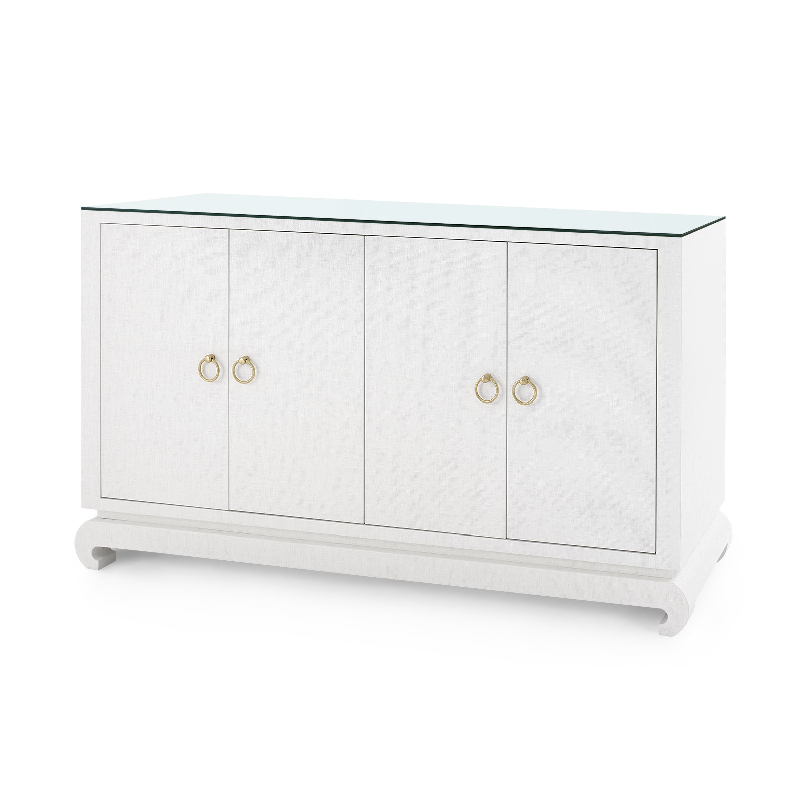 Villa & House Meredith 4-Door Cabinet with Glass Top