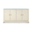 Villa & House Meredith 4-Door Cabinet with Glass Top