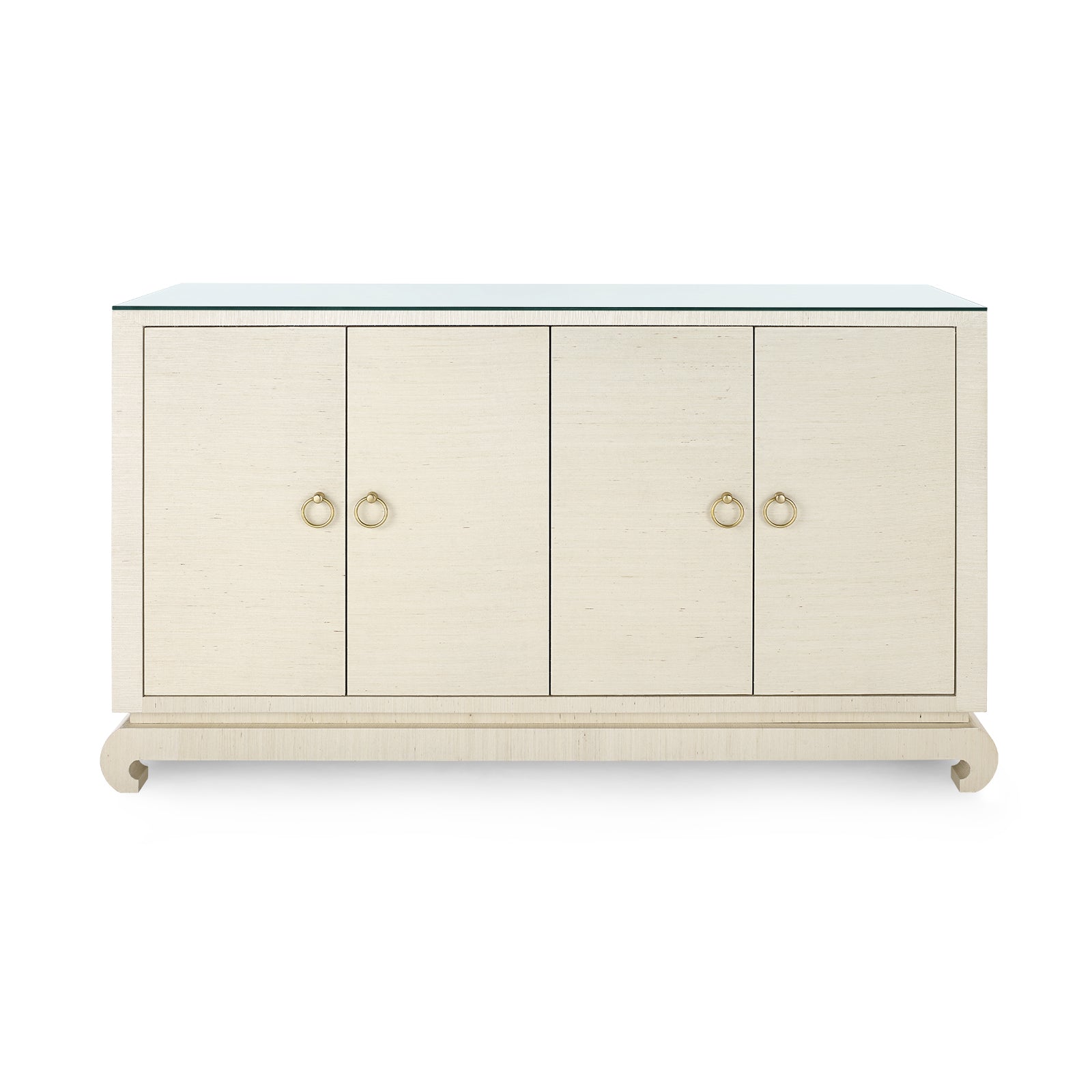 Villa & House Meredith 4-Door Cabinet with Glass Top