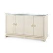 Villa & House Meredith 4-Door Cabinet with Glass Top