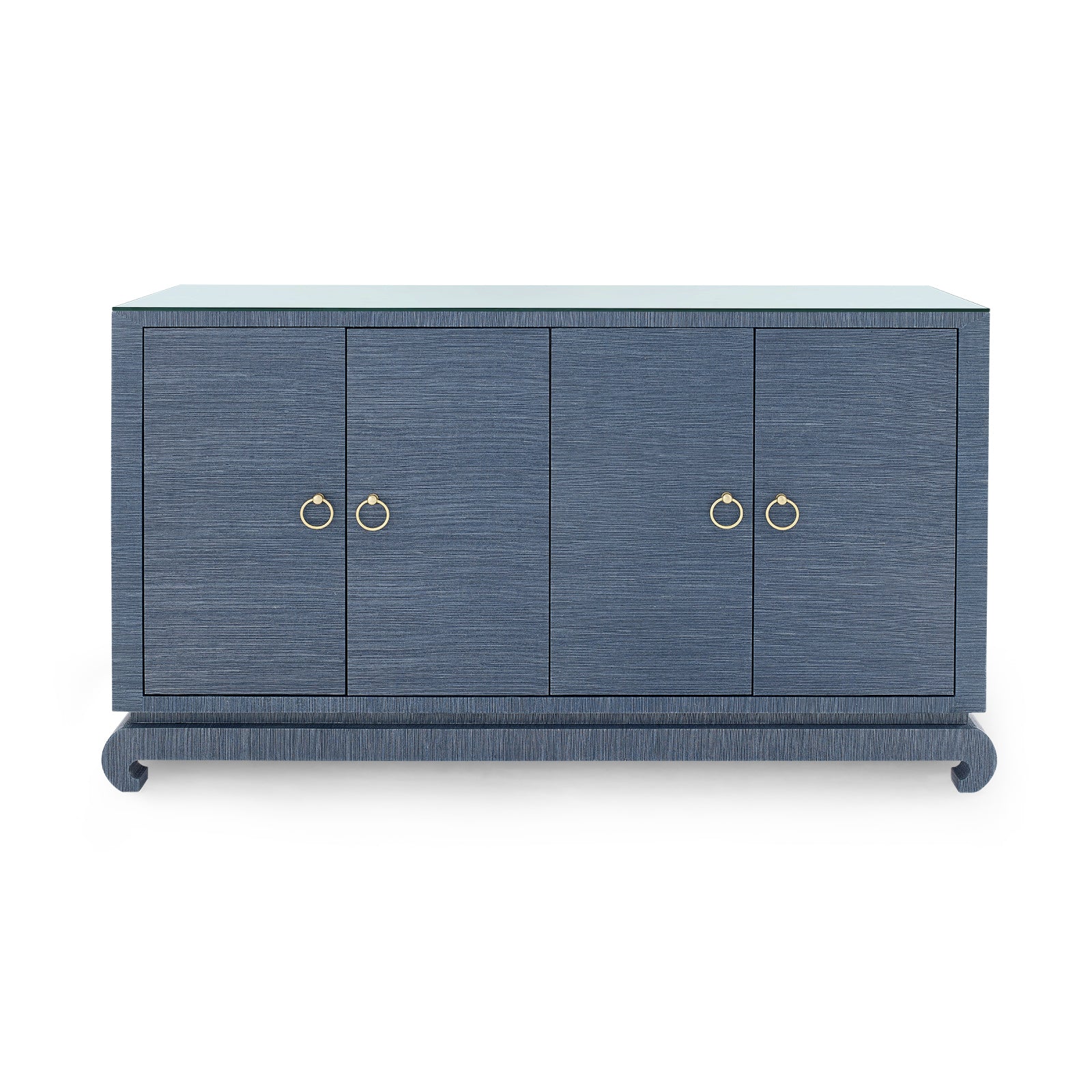 Villa & House Meredith 4-Door Cabinet with Glass Top