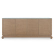 Villa & House Meredith Extra Large 4-Door Cabinet with Glass Top