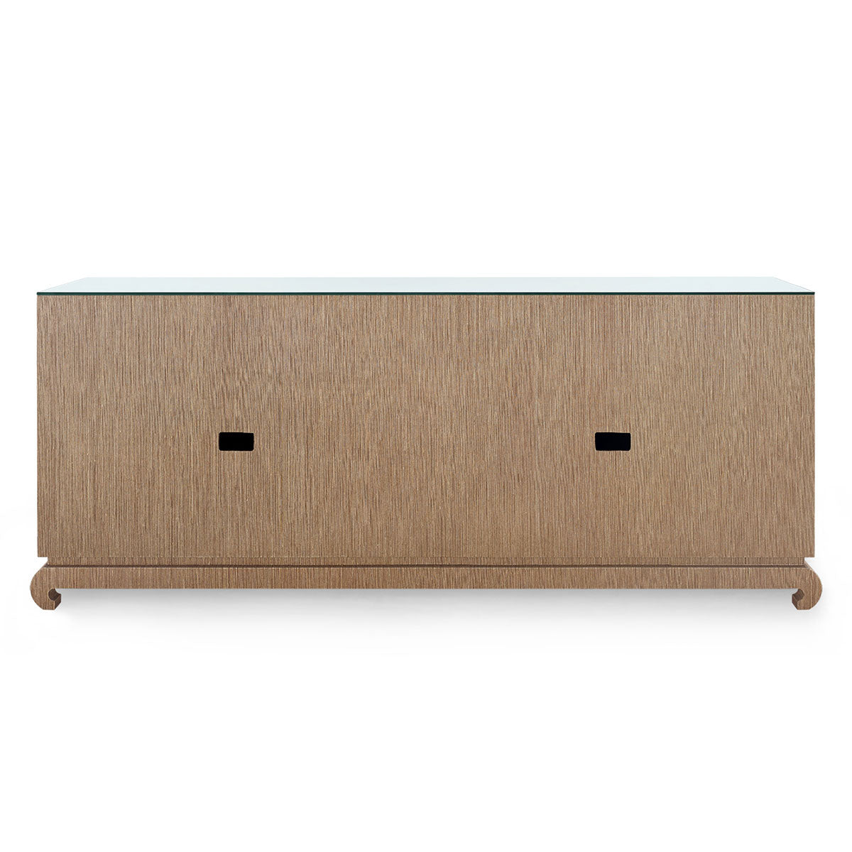 Villa & House Meredith Extra Large 4-Door Cabinet with Glass Top