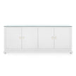 Villa & House Meredith Extra Large 4-Door Cabinet with Glass Top