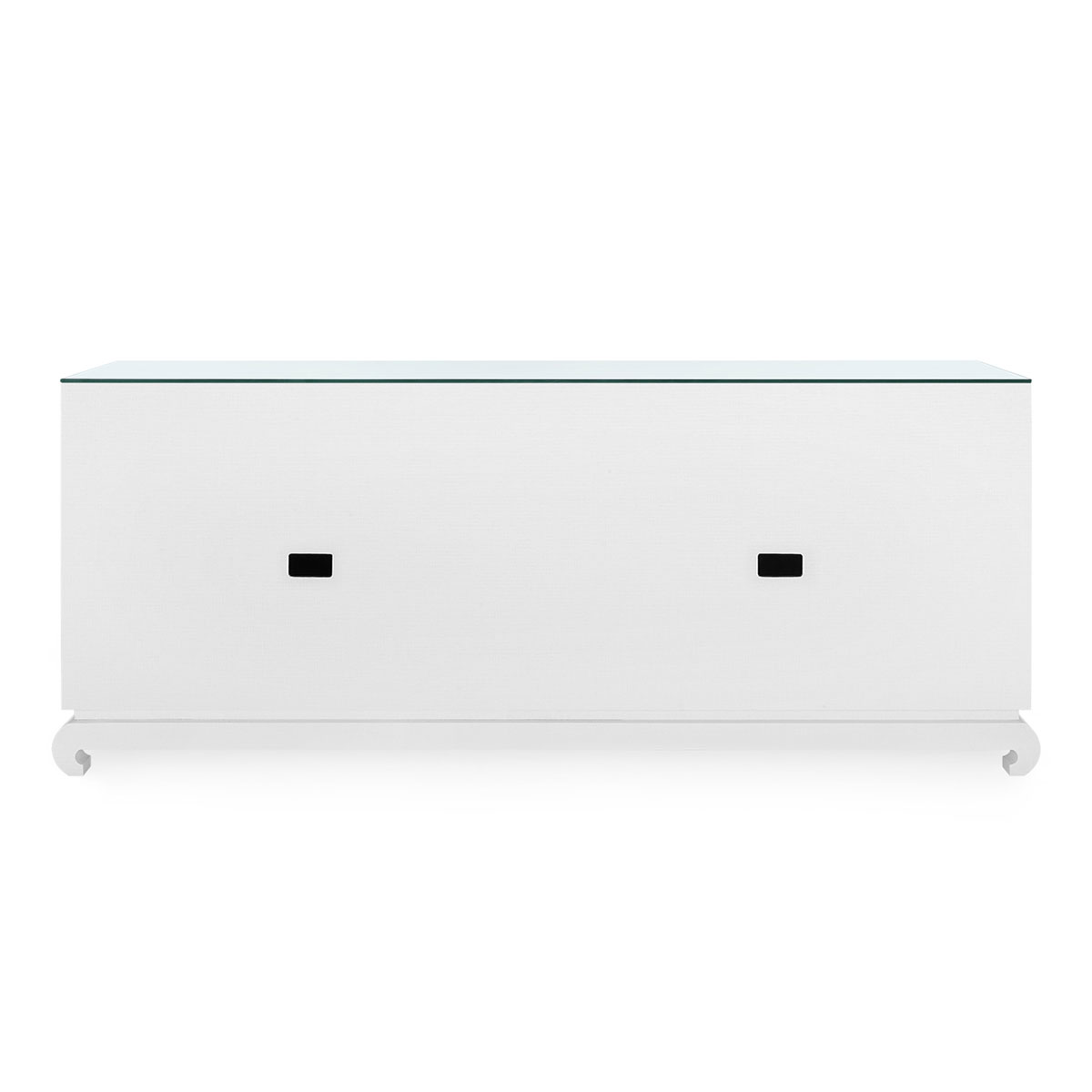 Villa & House Meredith Extra Large 4-Door Cabinet with Glass Top