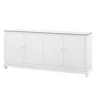 Villa & House Meredith Extra Large 4-Door Cabinet with Glass Top