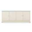 Villa & House Meredith Extra Large 4-Door Cabinet with Glass Top