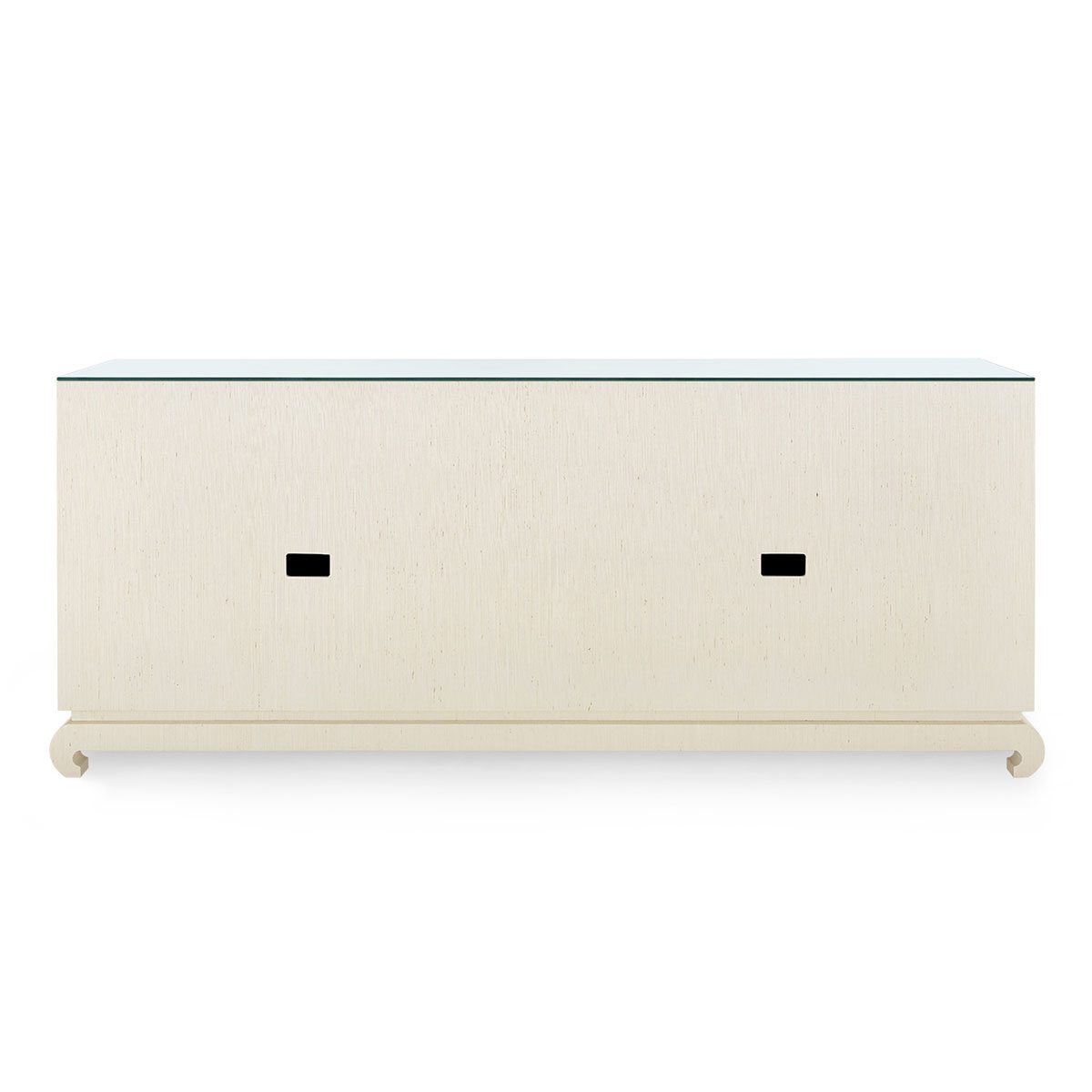Villa & House Meredith Extra Large 4-Door Cabinet with Glass Top