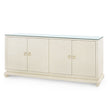 Villa & House Meredith Extra Large 4-Door Cabinet with Glass Top