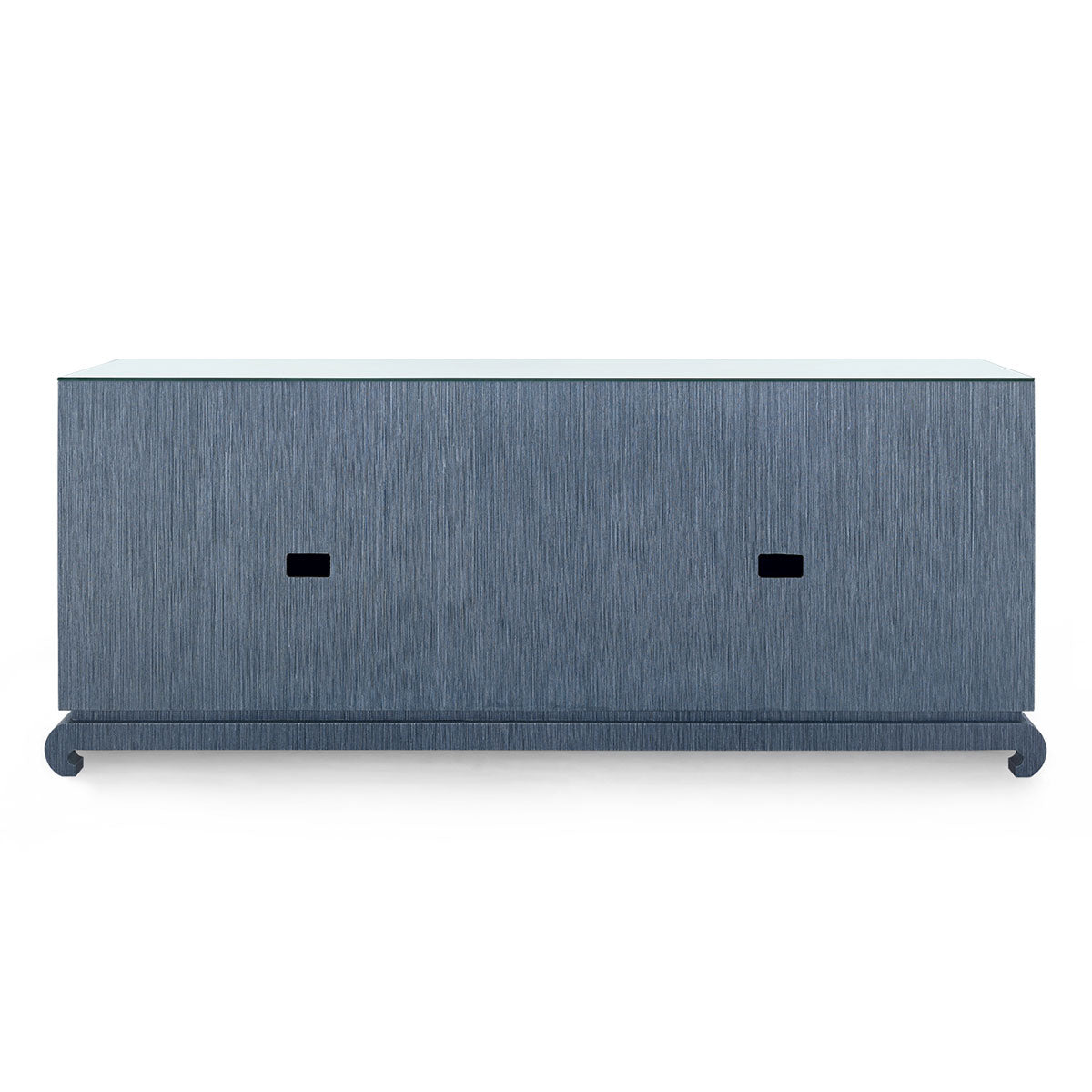 Villa & House Meredith Extra Large 4-Door Cabinet with Glass Top
