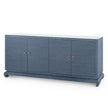 Villa & House Meredith Extra Large 4-Door Cabinet with Glass Top