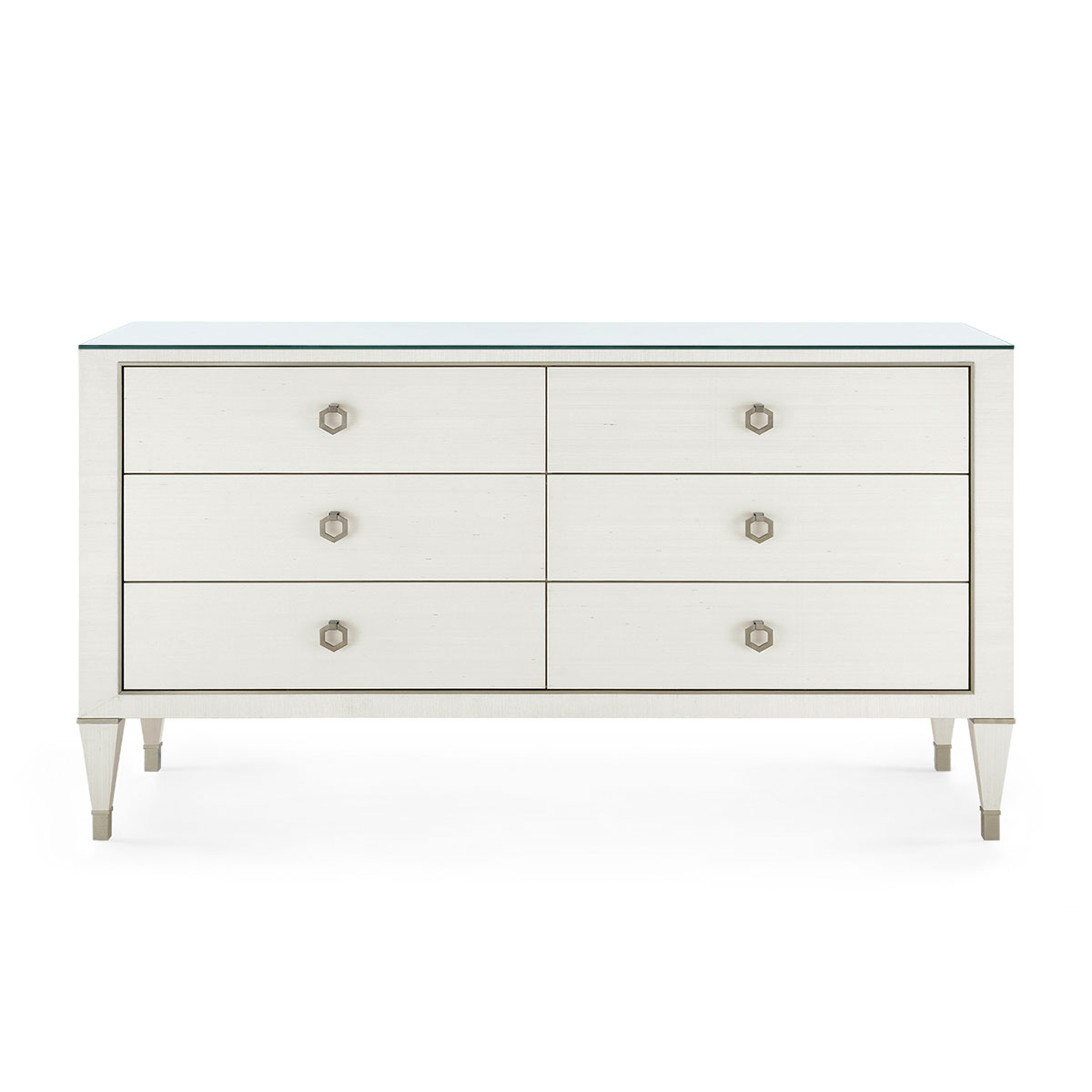 Villa & House Morris Extra Large 6-Drawer with Glass Top