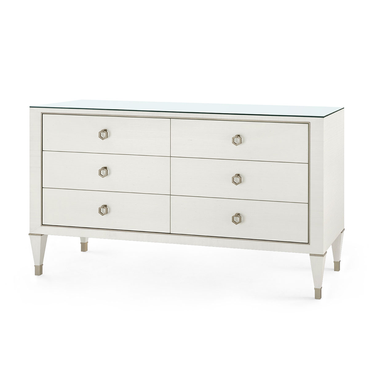 Villa & House Morris Extra Large 6-Drawer with Glass Top