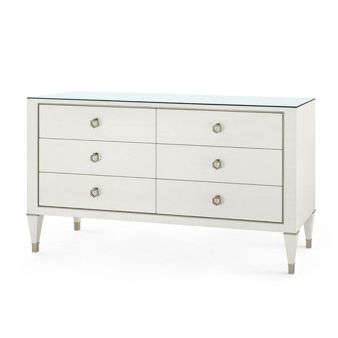 Villa & House Morris Extra Large 6-Drawer with Glass Top