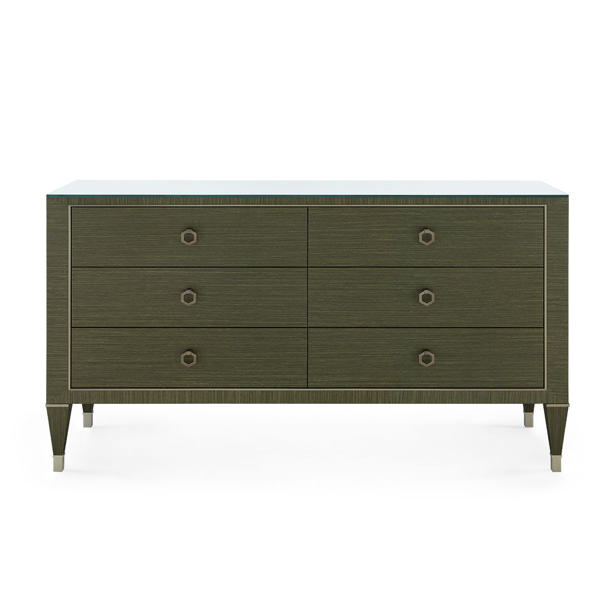Villa & House Morris Extra Large 6-Drawer with Glass Top