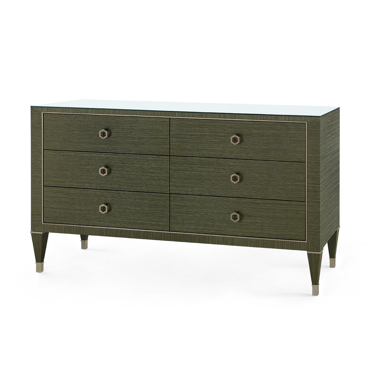 Villa & House Morris Extra Large 6-Drawer with Glass Top