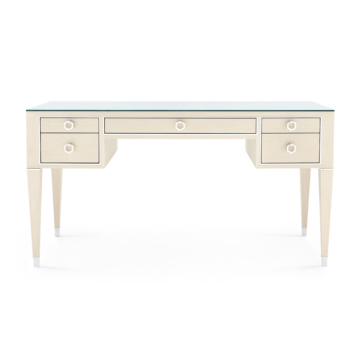 Villa & House Morris Desk with Glass Top