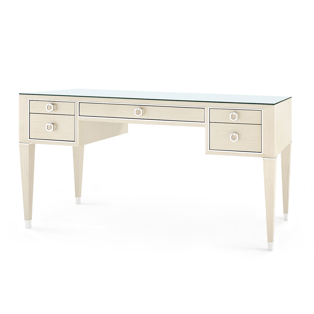 Villa & House Morris Desk with Glass Top