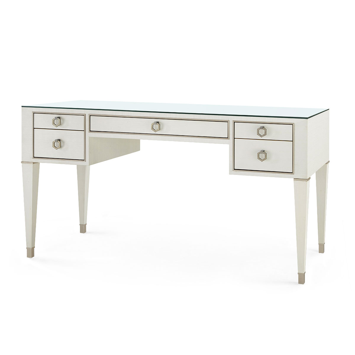 Villa & House Morris Desk with Glass Top